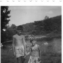 By swimming pond 1950s
